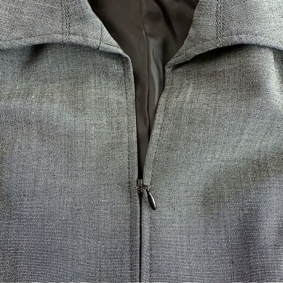 Tribal Womens 8 Full Zip Blazer Jacket Charcoal Gray Heathered Careerwear Office - Picture 4 of 10